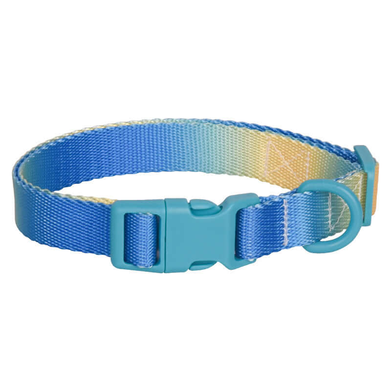 Furevercare Adjustable Nylon Dog & Cat Collar in stylish gradient blue design, lightweight and durable for pets.