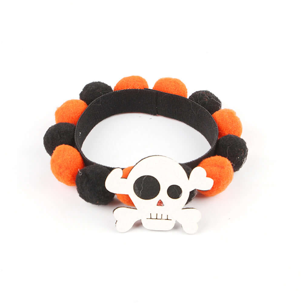 Furevercare Halloween pumpkin fur ball collar accessory for pets