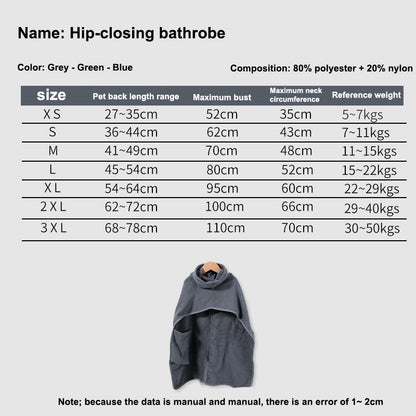 SpaRobe Absorbent Pet Grooming Towel